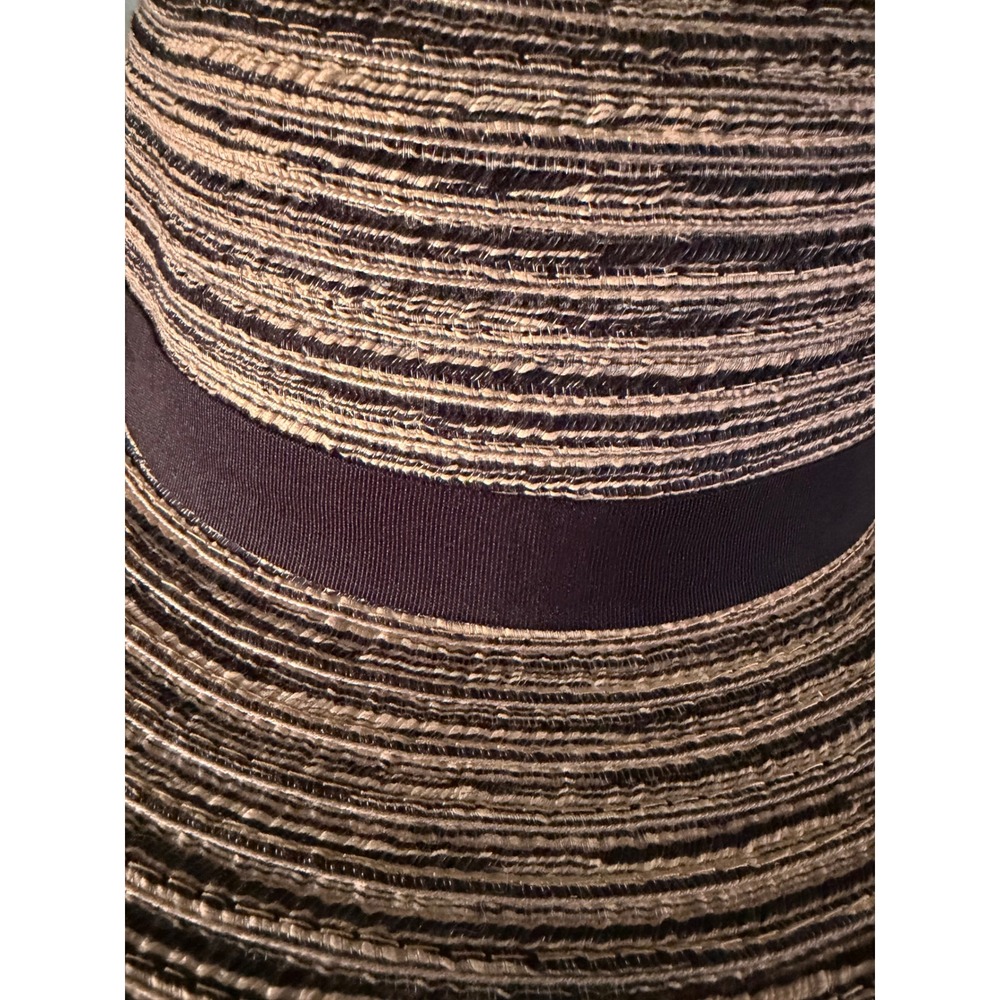 Milani Sun Hat Tan Black Striped UPF 50+ Wide Brim Women OS - Picture 7 of 7